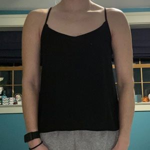 Black spaghetti strap tank top